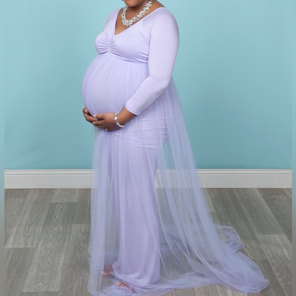 Lavender Maternity Baby Shower Dress